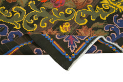 Moldovian Floral Kahverengi Çiçekli Pamuk Yün Keçi Tüyü El Dokuma Halısı 190x304 Agacan