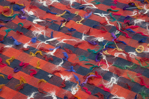 Anatolian Kilim Kırmızı Çizgili Pamuk Yün El Dokuma Halısı 185x324 Agacan