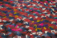 Anatolian Kilim Kırmızı Çizgili Pamuk Yün El Dokuma Halısı 187x295 Agacan