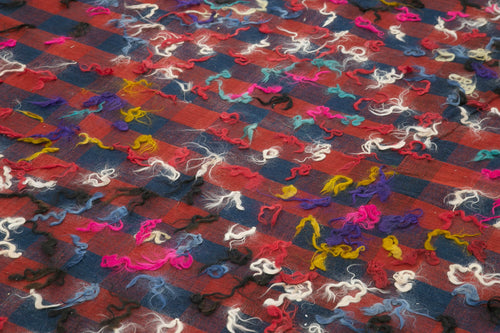 Anatolian Kilim Kırmızı Çizgili Pamuk Yün El Dokuma Halısı 187x295 Agacan