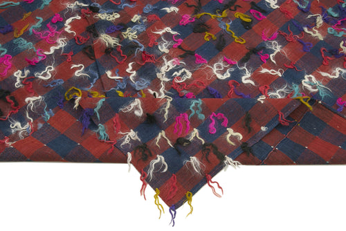 Anatolian Kilim Kırmızı Çizgili Pamuk Yün El Dokuma Halısı 187x295 Agacan