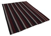 Striped Kilim Kahverengi Çizgili Keçi Tüyü El Dokuma Halısı 186x248 Agacan