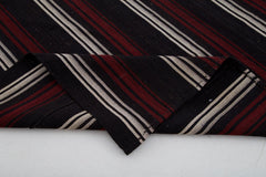 Striped Kilim Kahverengi Çizgili Keçi Tüyü El Dokuma Halısı 186x248 Agacan