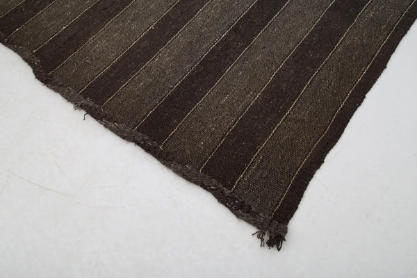 Striped Kilim Kahverengi Çizgili Keçi Tüyü El Dokuma Halısı 178x298 Agacan