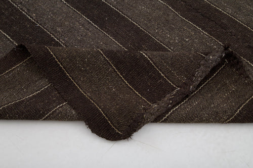 Striped Kilim Kahverengi Çizgili Keçi Tüyü El Dokuma Halısı 178x298 Agacan