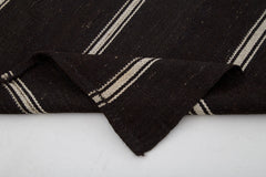 Striped Kilim Kahverengi Çizgili Keçi Tüyü El Dokuma Halısı 174x266 Agacan