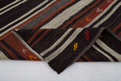 Striped Runner Kahverengi Çizgili Keçi Tüyü El Dokuma Halısı 167x317 Agacan