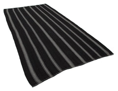 Striped Kilim Kahverengi Çizgili Keçi Tüyü El Dokuma Halısı 184x333 Agacan