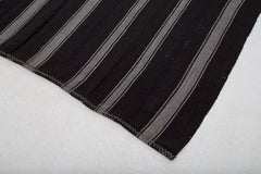 Striped Kilim Kahverengi Çizgili Keçi Tüyü El Dokuma Halısı 184x333 Agacan