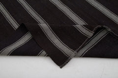 Striped Kilim Kahverengi Çizgili Keçi Tüyü El Dokuma Halısı 184x333 Agacan