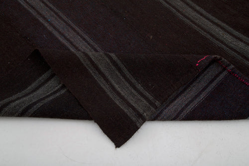 Striped Kilim Kahverengi Çizgili Keçi Tüyü El Dokuma Halısı 225x300 Agacan