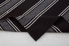 Striped Kilim Kahverengi Çizgili Keçi Tüyü El Dokuma Halısı 224x325 Agacan