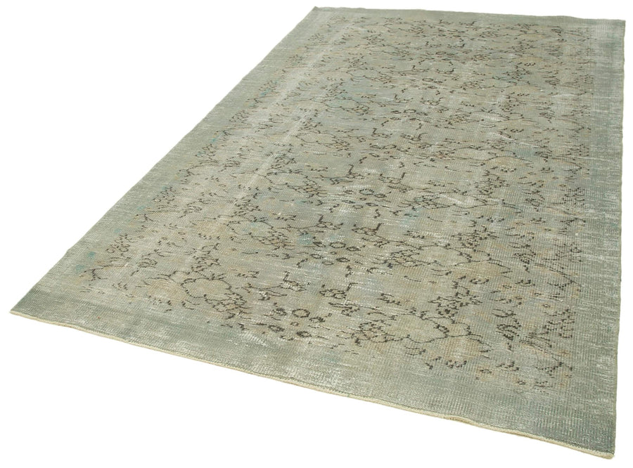 Overdyed Vintage Gri Eskitme Pamuk Yün El Dokuma Halısı 174x277 Agacan