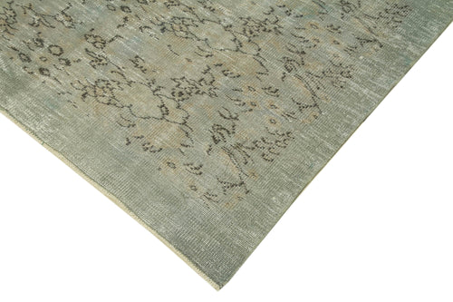 Overdyed Vintage Gri Eskitme Pamuk Yün El Dokuma Halısı 174x277 Agacan