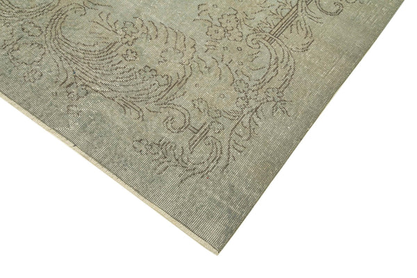 Overdyed Vintage Gri Eskitme Pamuk Yün El Dokuma Halısı 178x295 Agacan