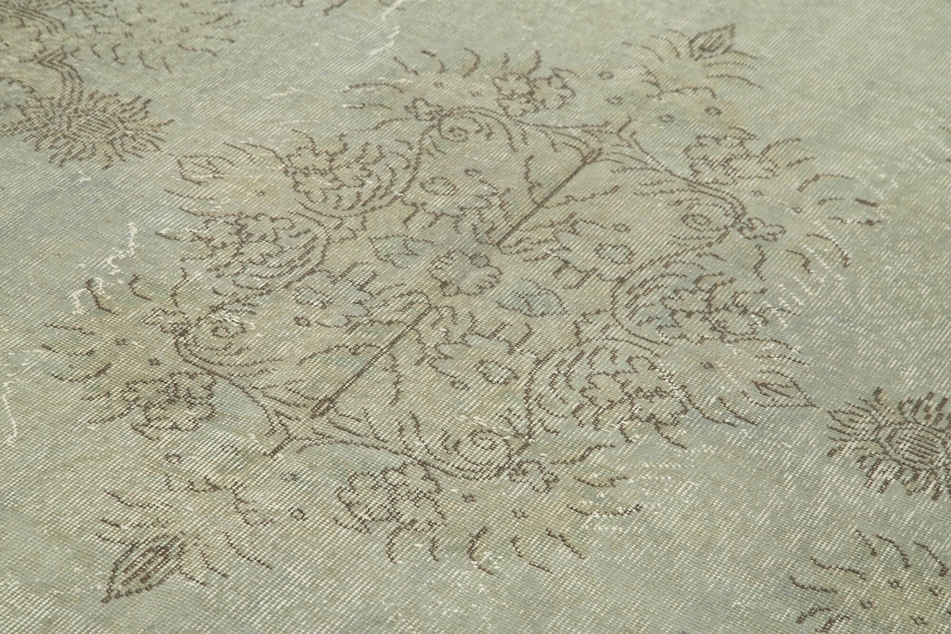 Overdyed Vintage Gri Eskitme Pamuk Yün El Dokuma Halısı 178x295 Agacan