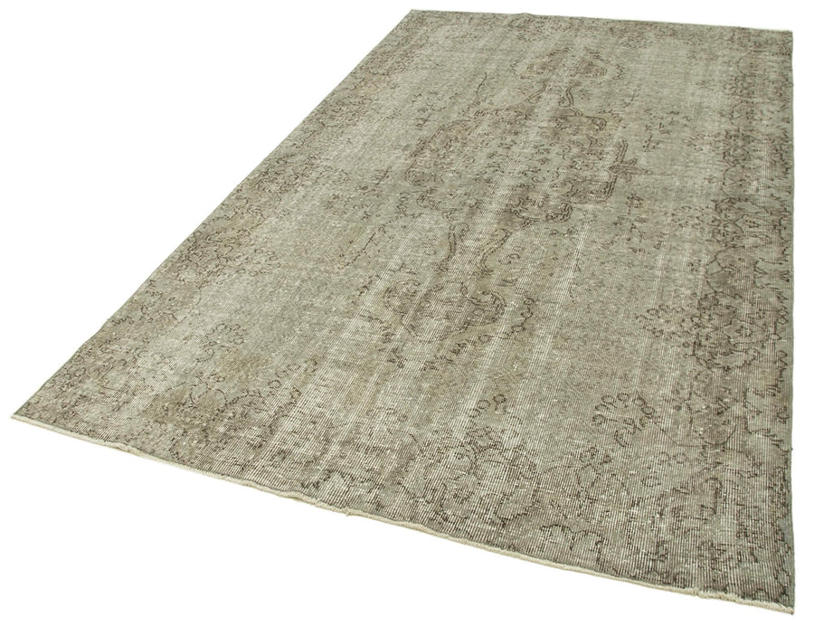 Overdyed Vintage Gri Eskitme Pamuk Yün El Dokuma Halısı 170x280 Agacan