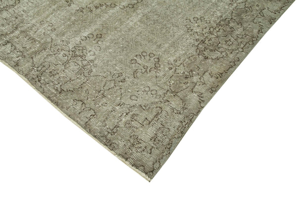 Overdyed Vintage Gri Eskitme Pamuk Yün El Dokuma Halısı 170x280 Agacan