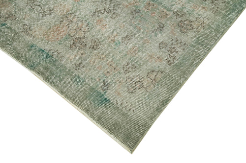 Overdyed Vintage Mavi Eskitme Pamuk Yün El Dokuma Halısı 170x266 Agacan