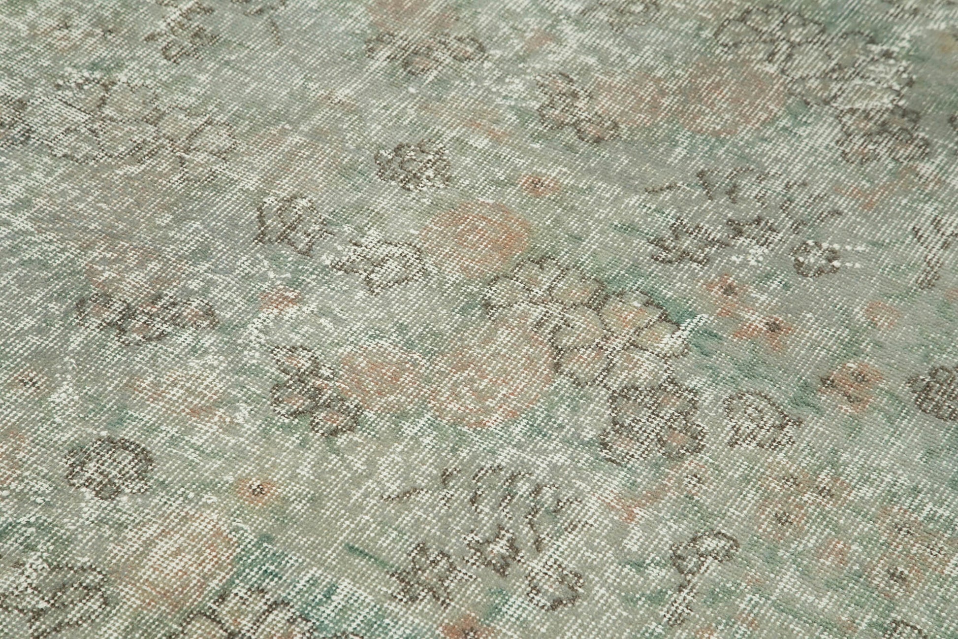 Overdyed Vintage Mavi Eskitme Pamuk Yün El Dokuma Halısı 170x266 Agacan