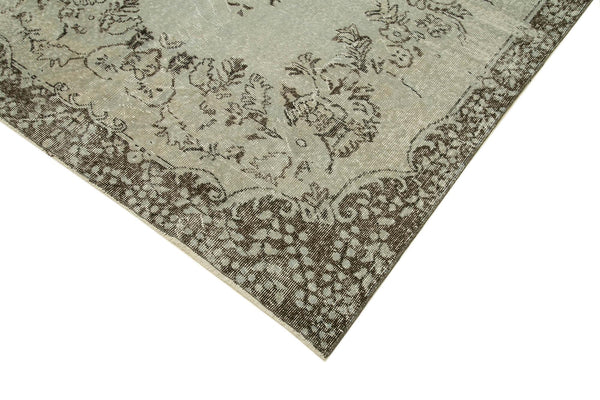 Overdyed Vintage Gri Eskitme Pamuk Yün El Dokuma Halısı 167x284 Agacan