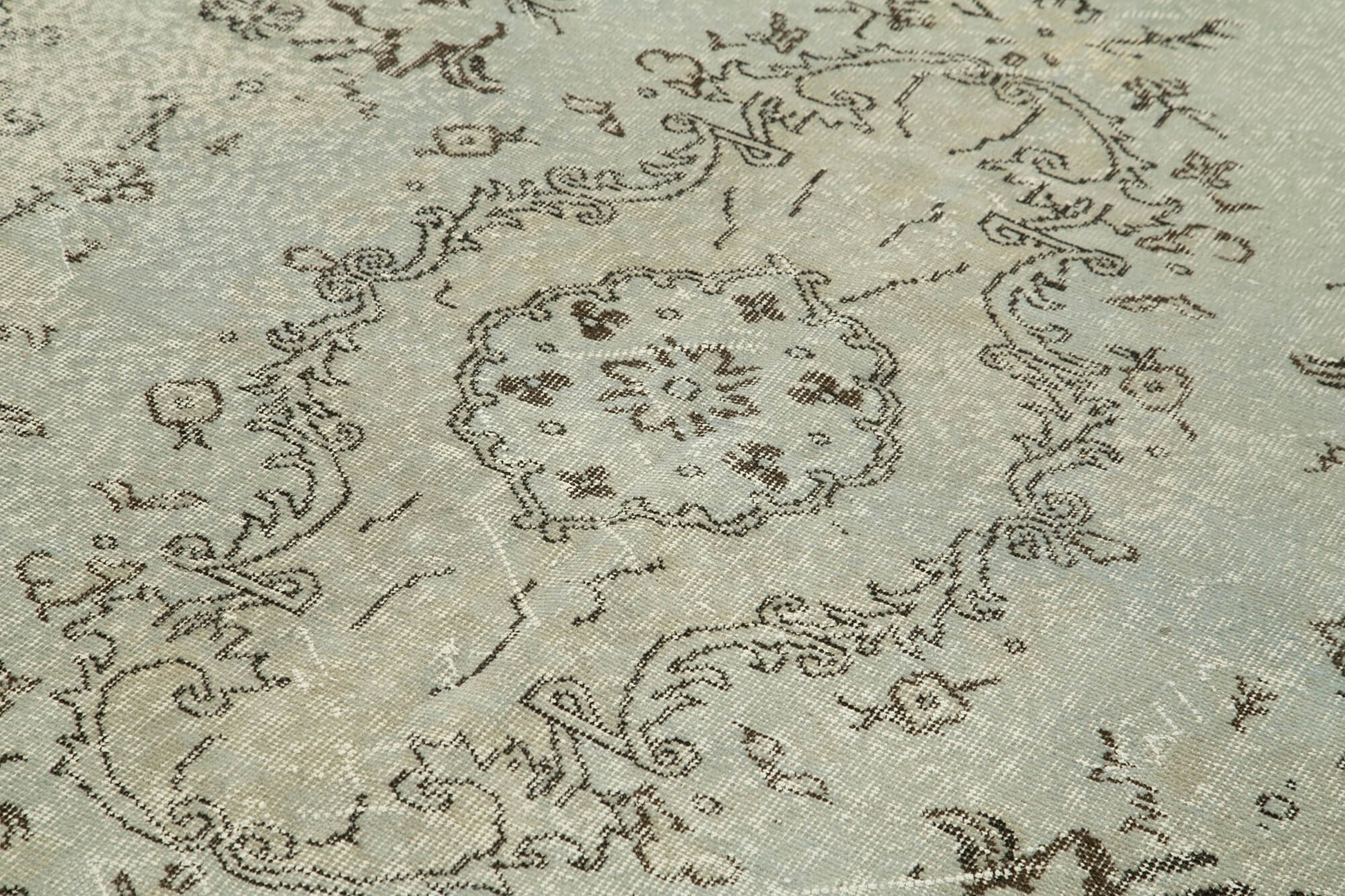 Overdyed Vintage Gri Eskitme Pamuk Yün El Dokuma Halısı 167x284 Agacan