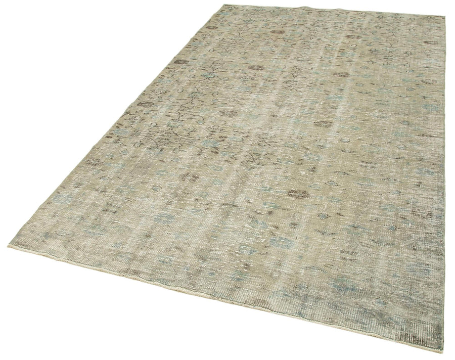 Overdyed Vintage Gri Eskitme Pamuk Yün El Dokuma Halısı 155x257 Agacan