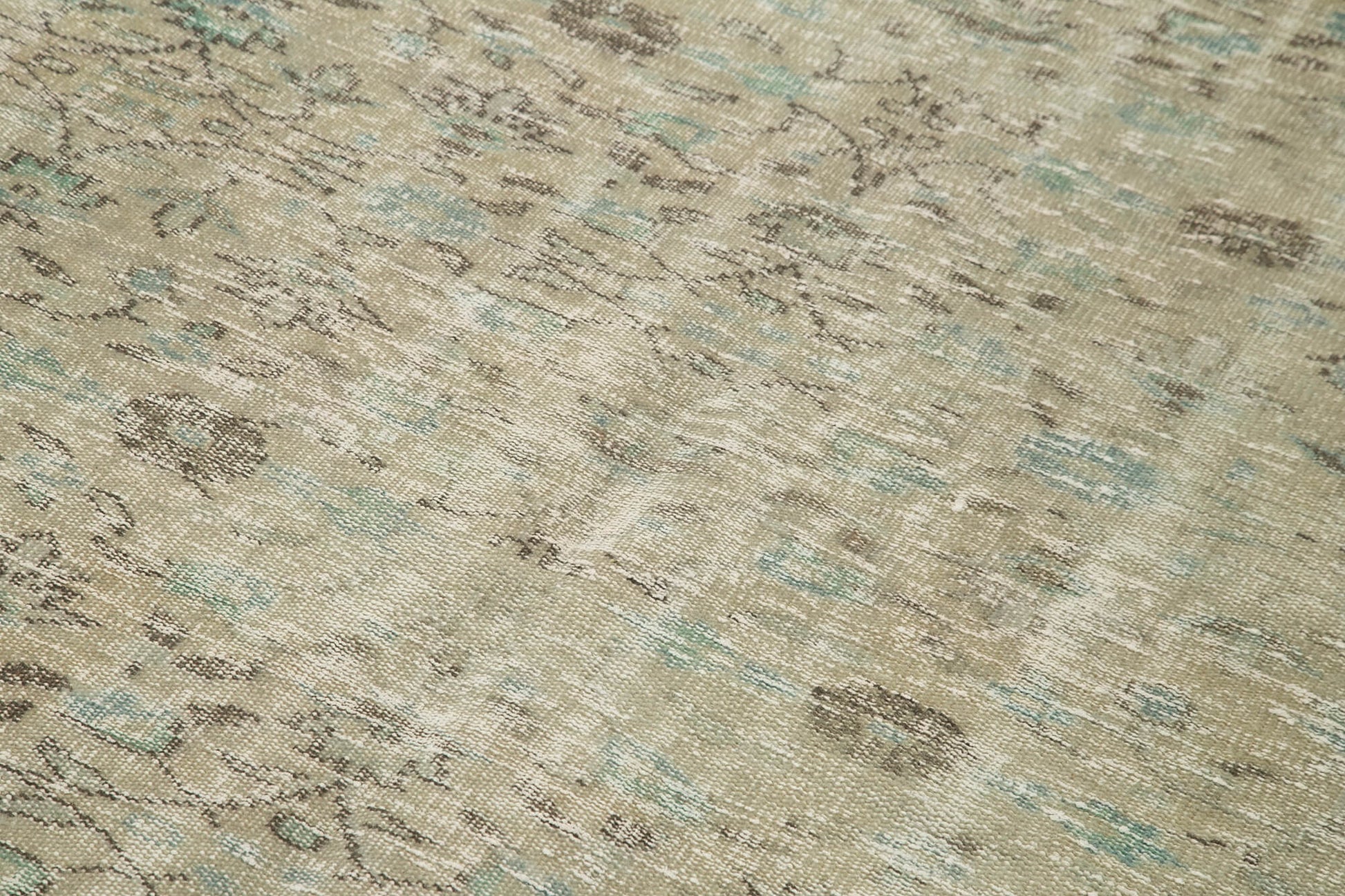 Overdyed Vintage Gri Eskitme Pamuk Yün El Dokuma Halısı 155x257 Agacan