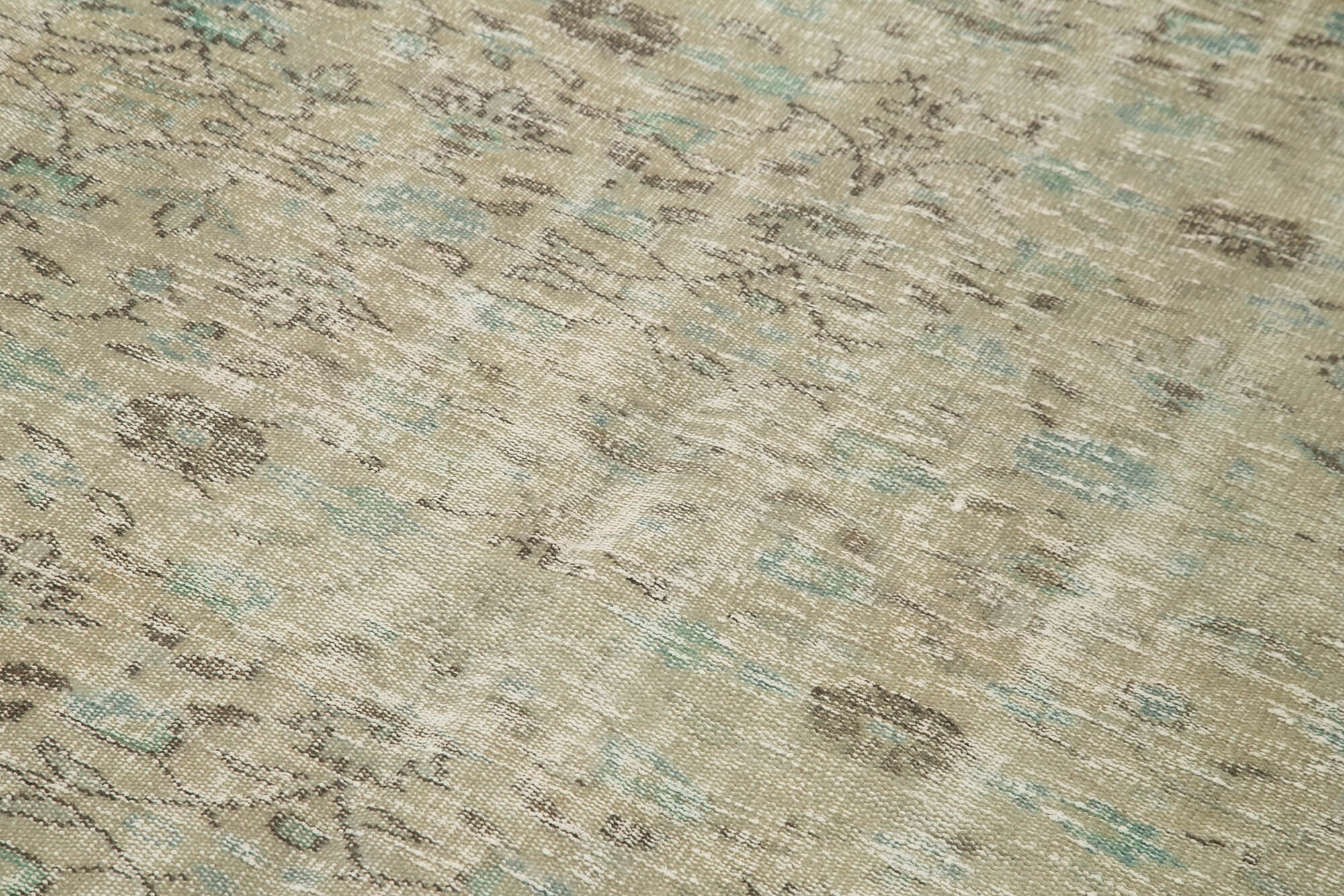 Overdyed Vintage Gri Eskitme Pamuk Yün El Dokuma Halısı 155x257 Agacan