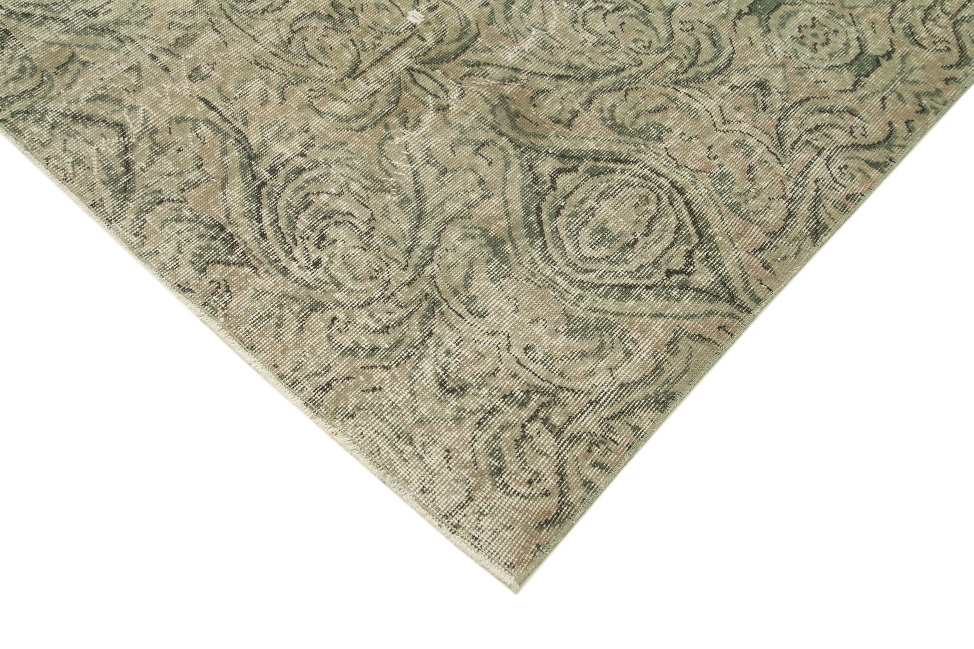 Overdyed Vintage Bej Eskitme Pamuk Yün El Dokuma Halısı 173x267 Agacan