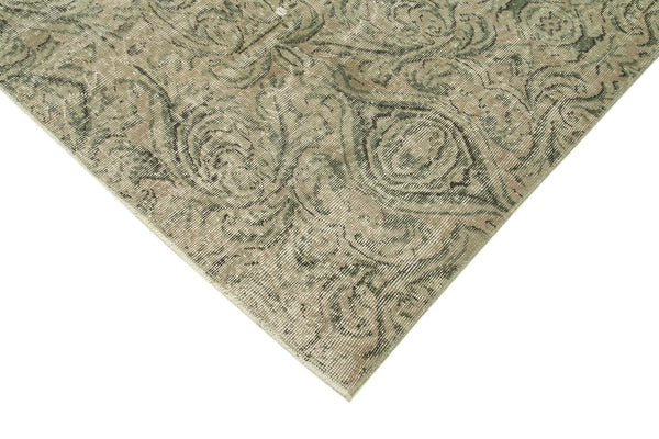 Overdyed Vintage Bej Eskitme Pamuk Yün El Dokuma Halısı 173x267 Agacan