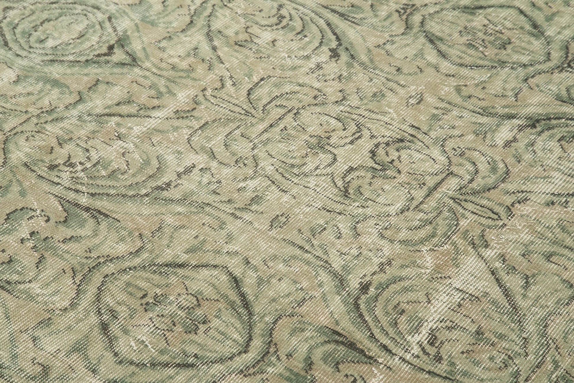 Overdyed Vintage Bej Eskitme Pamuk Yün El Dokuma Halısı 173x267 Agacan