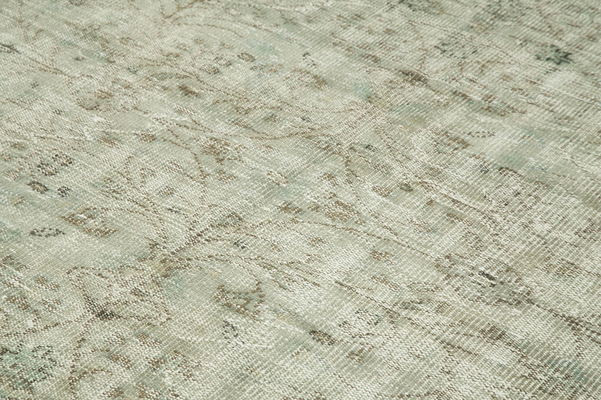 Overdyed Vintage Gri Eskitme Pamuk Yün El Dokuma Halısı 180x265 Agacan