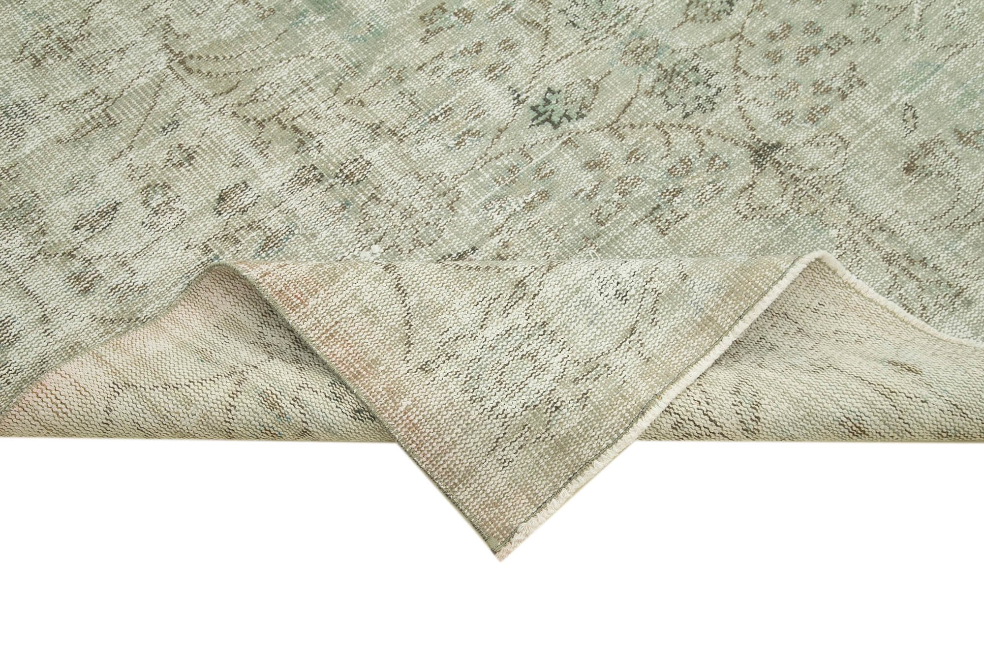 Overdyed Vintage Gri Eskitme Pamuk Yün El Dokuma Halısı 180x265 Agacan