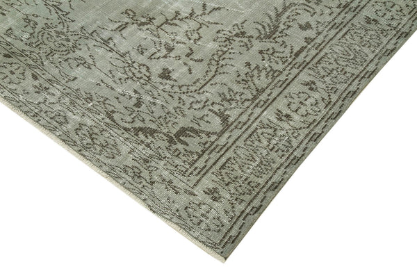 Overdyed Vintage Gri Eskitme Pamuk Yün El Dokuma Halısı 173x282 Agacan
