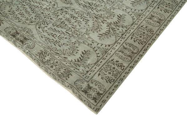 Overdyed Vintage Gri Eskitme Pamuk Yün El Dokuma Halısı 173x288 Agacan