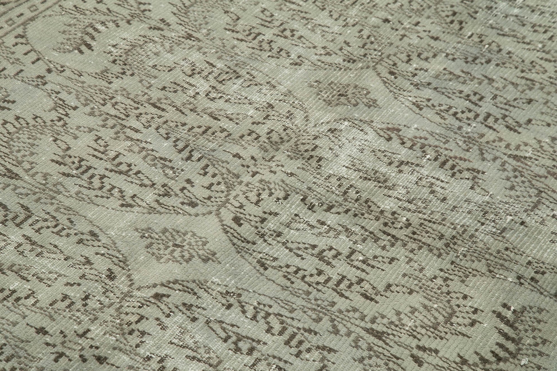 Overdyed Vintage Gri Eskitme Pamuk Yün El Dokuma Halısı 173x288 Agacan