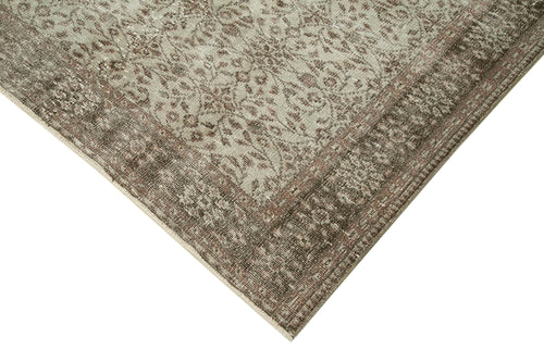 Overdyed Vintage Gri Eskitme Pamuk Yün El Dokuma Halısı 167x265 Agacan