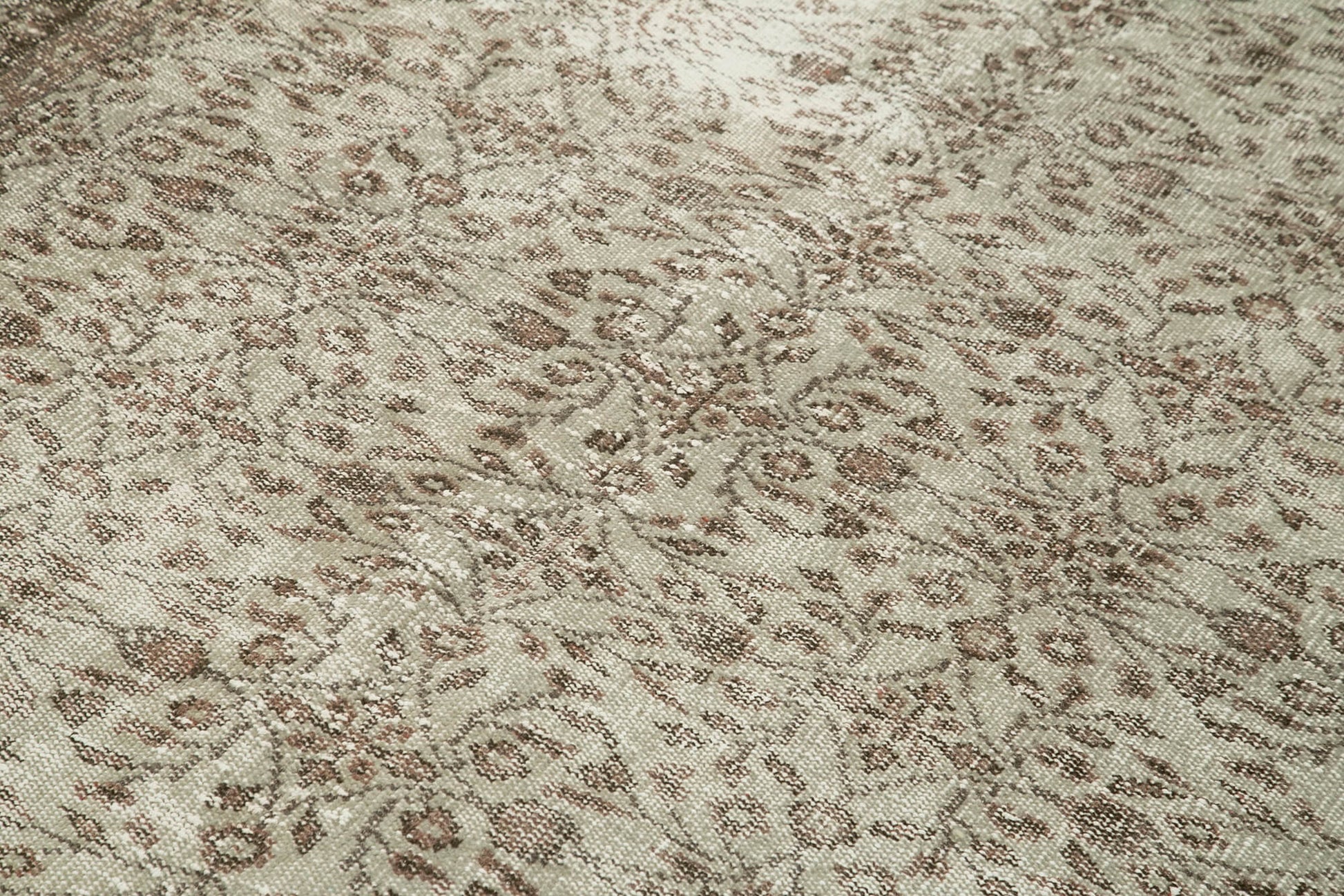 Overdyed Vintage Gri Eskitme Pamuk Yün El Dokuma Halısı 167x265 Agacan