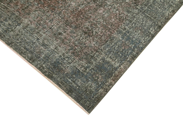 Overdyed Vintage Gri Eskitme Pamuk Yün El Dokuma Halısı 157x257 Agacan