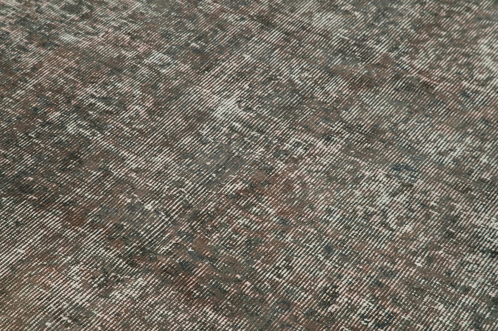 Overdyed Vintage Gri Eskitme Pamuk Yün El Dokuma Halısı 157x257 Agacan