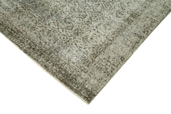 Overdyed Vintage Gri Eskitme Pamuk Yün El Dokuma Halısı 182x273 Agacan