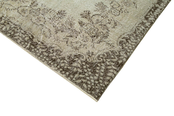 Overdyed Vintage Gri Eskitme Pamuk Yün El Dokuma Halısı 165x267 Agacan