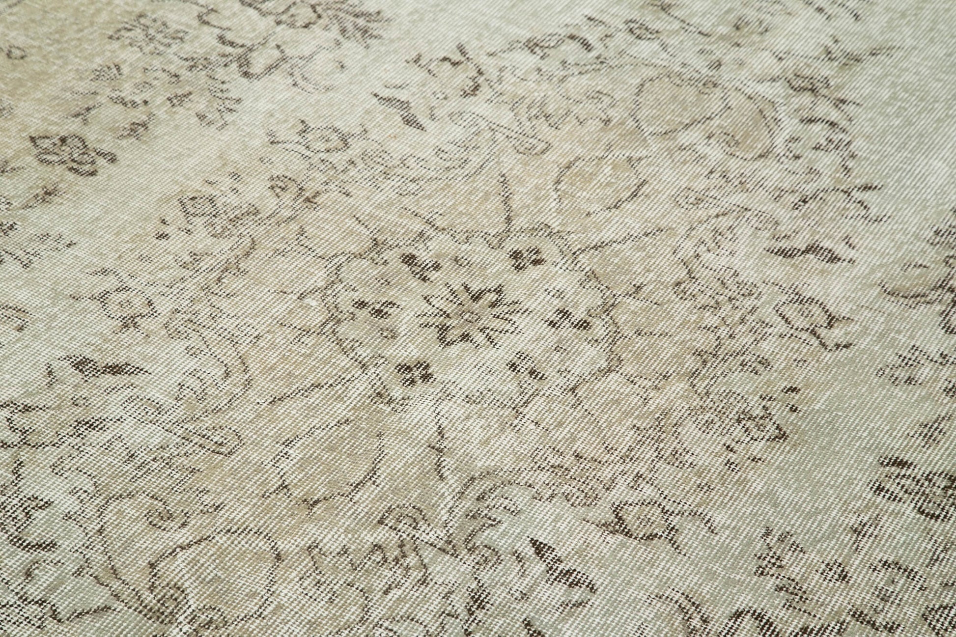 Overdyed Vintage Gri Eskitme Pamuk Yün El Dokuma Halısı 165x267 Agacan