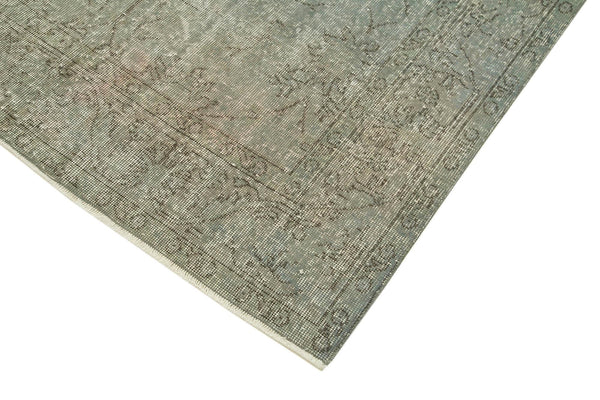 Overdyed Vintage Mavi Eskitme Pamuk Yün El Dokuma Halısı 155x264 Agacan