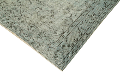 Overdyed Vintage Mavi Eskitme Pamuk Yün El Dokuma Halısı 173x273 Agacan