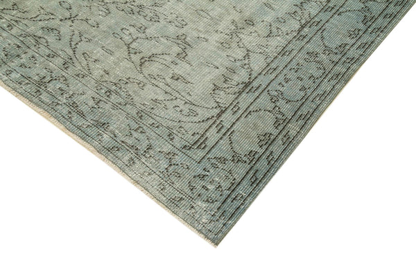 Overdyed Vintage Mavi Eskitme Pamuk Yün El Dokuma Halısı 173x273 Agacan