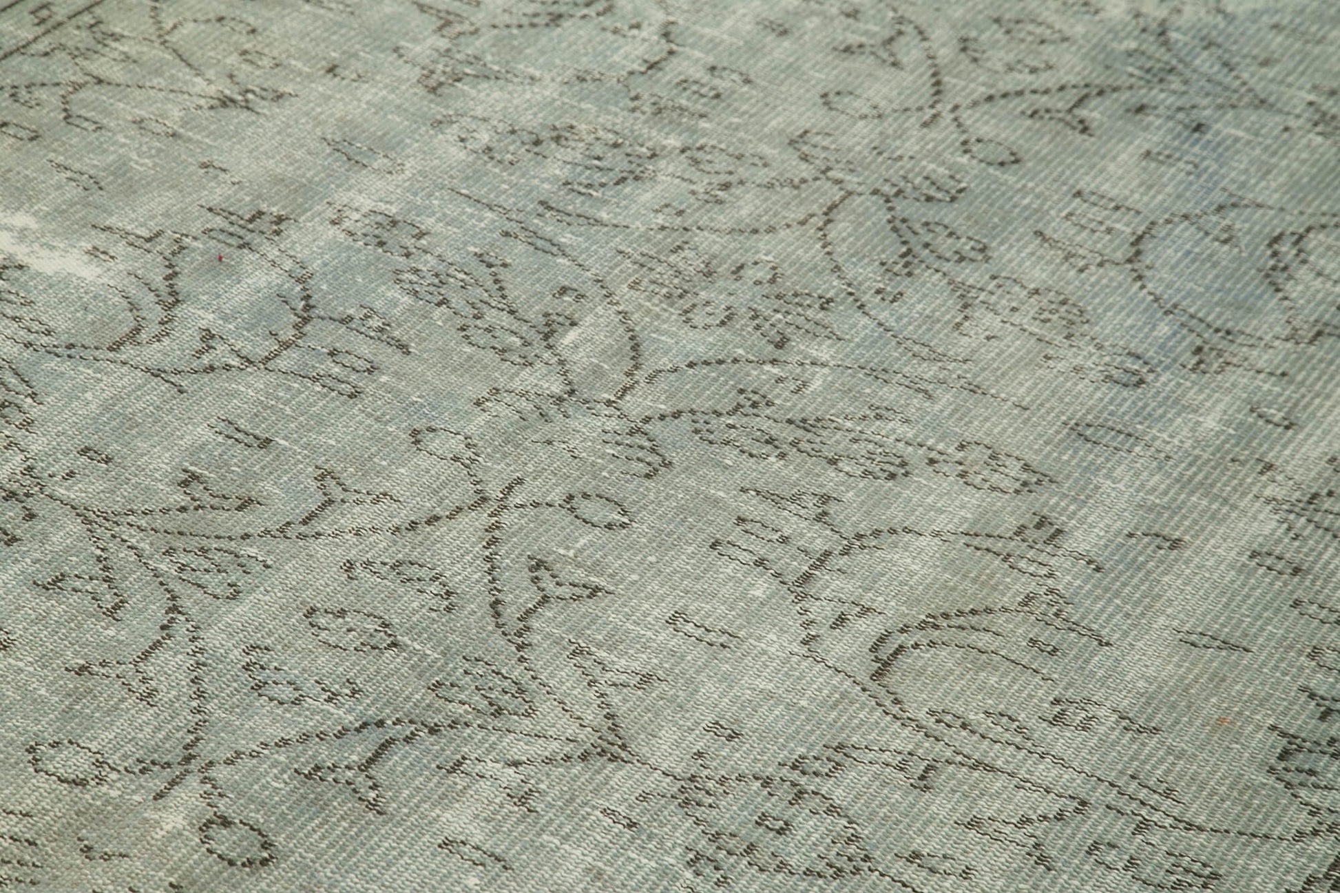 Overdyed Vintage Mavi Eskitme Pamuk Yün El Dokuma Halısı 173x273 Agacan