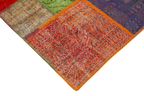 Kırk Yama Pembe Patchwork Pamuk Yün El Dokuma Halısı 190x290 Agacan