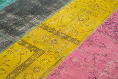 Kırk Yama Pembe Patchwork Pamuk Yün El Dokuma Halısı 202x278 Agacan